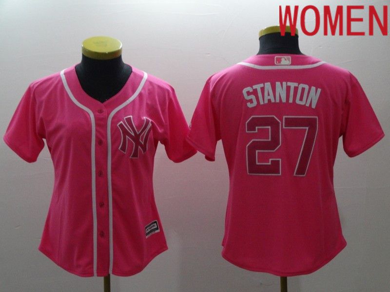 Women New York Yankees #27 Stanton Pink 2022 MLB Jersey
